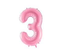 Premium Giant XXL Foil Palloncino Numero 3 - Rosa Pastello, 86 cm (34)