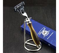 Premium Gillette MACH3 rasoio da barba con manico e supporto in acciaio INOX corno replica | Gents Shaving & Grooming > regalo per lui