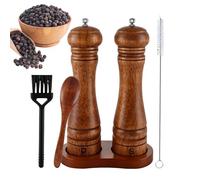 Premium Grinder, Adjustable Pepper Mill Set, 8.66in Kitchen Tool with Refillable Feature, Manual Wooden Grinder, Cooking Accessory with Classic Style, Kitchen Essential for Home Dining