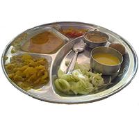 Premium in acciaio inox indiano Thali Piatto / vassoio a scomparti 32 centimetri (Harish)