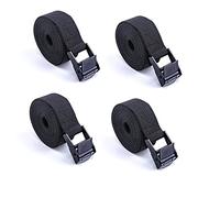 Premium Lashing Nylon Strap - Cam Buckle Tie Down Straps Heavy Duty Secure Straps up to 500 lbs Capacity for Motorcycle,SUP, Kayak, Canoe, Surfboard, Cargo, Boat,Trailer, Moving(1'' x 6.5Ft Black)