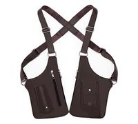 Premium Leather Adjustable Bag, Armor Hidden Underarm Strap Wallet for Men & Women, with Double Pocket for Travel (Brown)