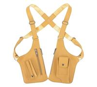 Premium Leather Adjustable Bag, Armor Hidden Underarm Strap Wallet for Men & Women, with Double Pocket for Travel (Yellow)