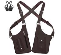 Premium Leather Adjustable Underarm Shoulder Bag for Men, Anti-Theft Hidden Adjustable Dual Strap, for Outdoor Design (Brown)