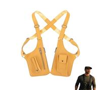 Premium Leather Adjustable Underarm Shoulder Bag for Men, Pickpocket Accessories with Double Bag for Men, Water Resistant (Yellow)