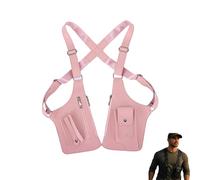 Premium Leather Adjustable Underarm Shoulder Bag for Men, Pickpocket Accessories with Double Bag for Men, Water Resistant (Pink)
