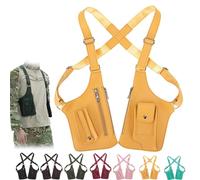 Premium Leather Adjustable Underarm Shoulder Bag for Men & Women, 2026 Upgraded Hidden Underarm Strap Wallet, Anti-Theft Phone Double-Shoulder Pouch for Various Occasions (yellow)