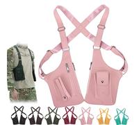 Premium Leather Adjustable Underarm Shoulder Bag for Men & Women, 2026 Upgraded Hidden Underarm Strap Wallet, Anti-Theft Phone Double-Shoulder Pouch for Various Occasions (pink)