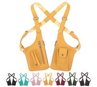 Premium Leather Adjustable Underarm Shoulder Bag, Unisex Hidden Double-layer Design Adjustable Anti Pickpocket Accessories (Yellow)