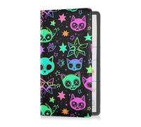 Premium Leather Auto Registrazione Assicurazione & ID Card Holder Uomini Donne Camion Accessori per carte, Documento Essenziale Licenza di Guida Carino Cartoon Stregoneria Gatti Luminoso