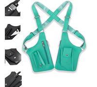 Premium Leather Double Shoulder Armpit Bag, Adjustable Anti-Theft Underarm Holster, Hidden Travel Wallet for Unisex (Green2)