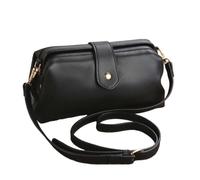 Premium Leather Retro Handmade Doctor Bag Crossbody Unique Opening Small Vintage Phone Purse Handbags for Women Dr bag - retro handmade bag (Black)