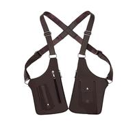 Premium Leather Shoulder Bag for Men & Women, Adjustable Anti-Theft Double Pocket Shoulder Bag (Brown)