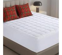 Premium materasso imbottito, Poliestere e misto poliestere, White, Queen