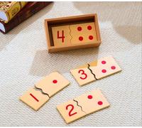 Premium Montessori - Puzzle da 1 a 10, in legno di faggio massiccio, numeri e quantità, tavole numeriche per contare punti, manipolatore matematico per contare il senso, scuola a casa età 3-6 anni
