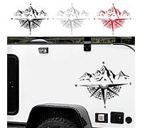 Premium Mountain Stripe Decal Sticker for Car Hood Auto Body Side Door Sun Cracking Fading for SUV Truck Off Road Vehicles White Red 43x3x3cm 55g (Red)