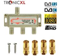 Premium Oro Coassiale Distributore Antenna HD 3D 4K Morbido Splitter TV