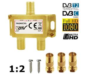 Premium Oro Coassiale Distributore Antenna HD 3D 4K Switch Morbido Splitter TV