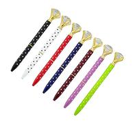 Premium Pen Collection - Penna a sfera in metallo con grande cristallo, adatta per ufficio e scuola