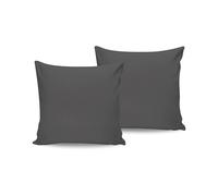 Premium Pillowcase Set (2 pezzi), 80 x 80 cm, antracite | 100% cotone ranforce, 117 g/m² | Soft, Durable, Cozy Bedrooms & Elegant Decor