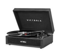 PREMIUM PLATINE VINYLE VALISE VINTAGE BLUETOOTH NOIR