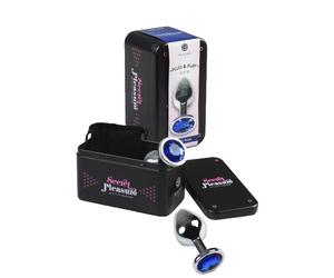 Premium plug anale Medium gioiello blu confezione regalo Secret Pleasure