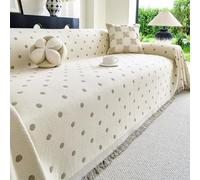 Premium Pure Cotton Throw Blanket with Tassels, Extra Large Sofa Throw | Furniture Protector Cover, Pet-Friendly Sofa Cover For 1-4 Seater, Decorative Blanket For Sofa Couch Bed Chair(A,180x340cm)