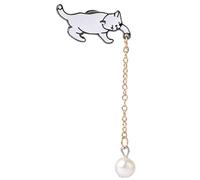 Premium Quality 1X Spilla Cute Cat Women Corsage Regalo di Natale Wedding Pin Abito da Sposa Sciarpe Scialle Clip Lady Jewelry Bag Ornamento Bianco Convenient And Attractive