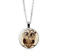 Premium Quality 3 Colori Vintage Owl Time Stone Collana per donne e ragazze partito gioielli regalo di compleanno, colore argentoDesign molto attraente