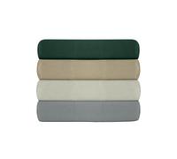 Premium Ranforce Double Fitted Sheet (140 x 190 + 30 cm), 100% cotone, 155 thread Count, grigio scuro, lavabile in lavatrice a 30 °C, morbido e durevole