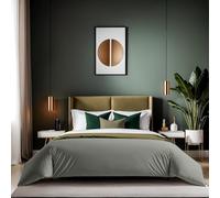 Premium Ranforce Double Quilt Cover (200 x 200 cm), grigio scuro | 100% cotone, 155 thread Count, Button Closure | Lavabile in lavatrice a 30°C, Soft & Durable