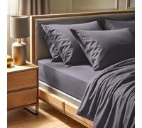 Premium Ranforce King Fitted Sheet (160 x 200 + 30 cm), 100% cotone, 155 thread Count, grigio, lavabile in lavatrice a 30 °C, morbido e durevole per Ultimate Comfort