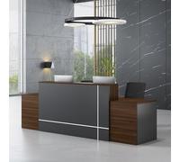 Premium Reception Desk con cassetto, nero, 180 x 60 x 75 cm, per negozi al dettaglio, saloni di bellezza, parrucchieri, ufficio, elegante bancone cassa per aziende