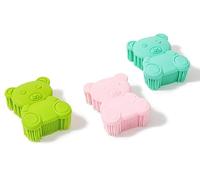 Premium Sensory Brush for Kids or Autism,Soft Silicone Body Scrubber,2 in 1 Sensory Room Occupational Therapy Sensory Brushes,Silicone Loofah,Pets Shower Brush Bath Brush Shampoo Brush（Bear-Green）