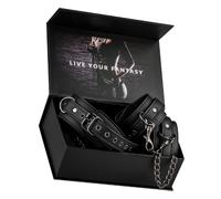 Premium set collare + manette per caviglie catena 80 cm per bondage fetish BDSM