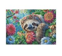Premium Sloth Flower Forest Wildlife Wild Nature Rural Beautiful Serene Puzzle 300 Pezzi Per Adulti Coinvolgente Divertente E Creativo Ideale Per Passare Il Tempo Libero 300 PCS（40x28cm）