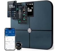 Premium Smart Digital Bilancia del peso corporeo - 4 elettrodi - 25+Metrics - Ricaricabile - WiFi & Bluetooth - Analisi completa del corpo - Traccia grasso corporeo, massa muscolare, percentuale di