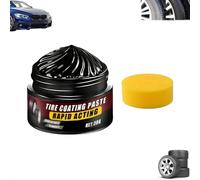 Premium Tire Coating & Trim Restorer,Bring Back The Original Deep Black Shine to Rubber And Plastic,Long-Lasting Ceramic Coating & UV Protection,TireCoating Paste for Car Tire Plastic Trim Care