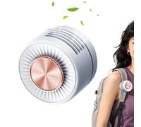 Premium Ultra-Compact Portable Belt Fan With Safety Grille - 3-Speed Quiet Battery Powered Mini Desktop Cooler | Multi-Functional Bladeless Wearable Fan For Commuting, Hiking, And Office