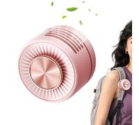Premium Ultra-Compact Portable Belt Fan With Safety Grille - 3-Speed Quiet Battery Powered Mini Desktop Cooler | Multi-Functional Bladeless Wearable Fan For Commuting, Hiking, And Office