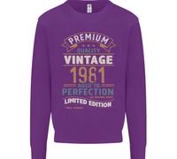Premium Vintage 44° Compleanno 1981 Uomo Felpa Maglione