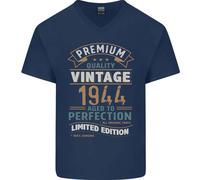 Premium Vintage 81st Compleanno 1944 Uomo Scollo A V Cotone T-Shirt