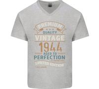 Premium Vintage 81st Compleanno 1944 Uomo Scollo A V Cotone T-Shirt