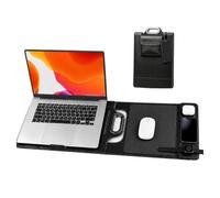 Premium Wireless Charging Laptop Bag, Portable Foldable Laptop Desk Mat | All in One Mobile Work Station Sleeve, Built-in 15w Multi-Device Wireless Charger Ergonomic Laptop Stand & Mousepad