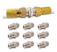 Premium X 10 connettori F - accoppiamento satellitare in lega di zinco, connettore F, adattatore versatile per cavo coassiale, cavo antenna SAT, impianti BK, ideale per trasmissione del segnale con