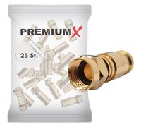 Premium X 25x XCon G1 spina di compressione SAT spina F a compressione 7,5 mm per cavi KoaX, cavi antenna, cavi coassiali
