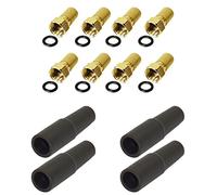 Premium X 8x F-plug 7,5 mm placcato in oro con anello di tenuta e set di guarnizioni in gomma 4x per la ricezione satellitare