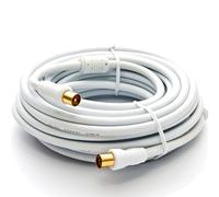 Premium X BASIC-LINE - Cavo coassiale per antenna TV, 10 m, con filtro guaina HDTV 4K, colore: Bianco