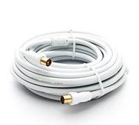 Premium X BASIC-LINE - Cavo coassiale per antenna TV, 15 m, con filtro guaina HDTV 4K, colore: Bianco