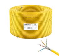 Premium X CAT 7A Cavo di rete 100m - Cavo Ethernet CAT7A Rame Puro - Schermato S/FTP - Cavo dati LAN Gigabit 1200 MHz 4x2xAWG23 PIMF PoE 10Gbit/s Senza alogenuri - Cavo di installazione - 100 metri
